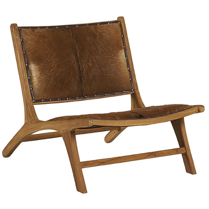 Chaise Lampang De Bois Teck Peau Lq3j4ARSc5