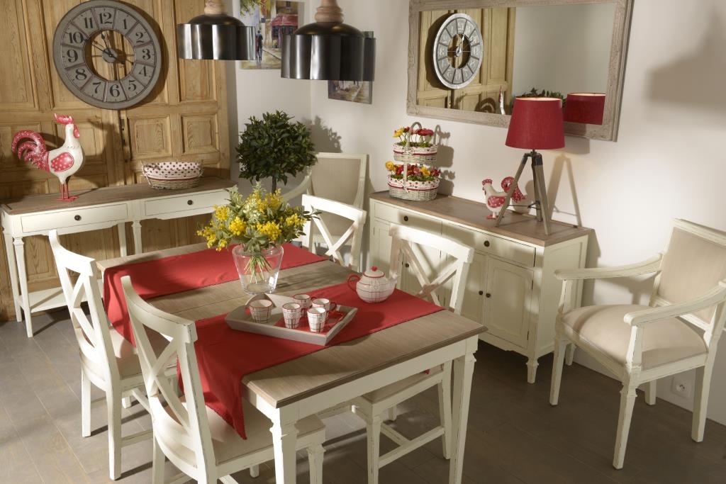 Console d'entrée bois vieilli blanc 80 cm GUSTAVE L 80 x P ...