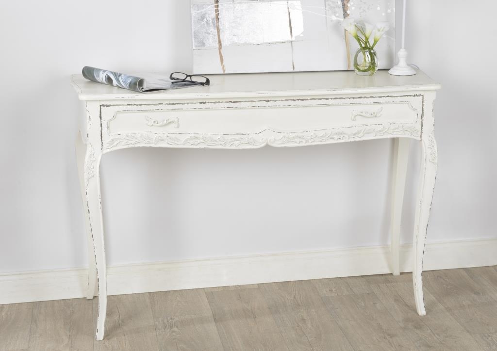 Console En Bois Blanc Vieilli
