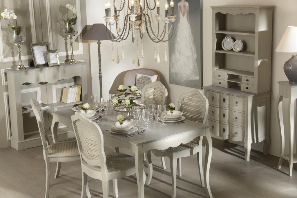Table De Repas Extensible 160 200 Cm Bois Gris Baroque Grand Siecle Amadeus