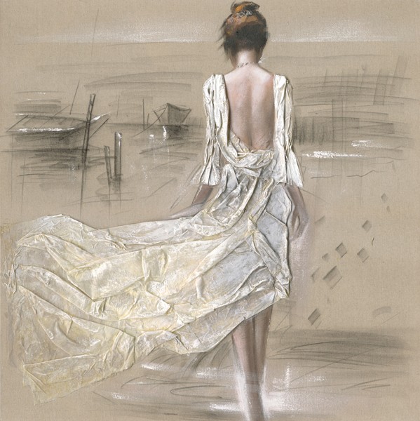 Tableau Femme 100x100 Peint Sur Toile Fibre Naturelle Et Ajout De