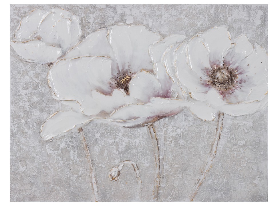 tableau fleurs blanches avec gloss fond gris 233 100x80cm tableau fleurs blanches avec gloss fond gris 233 100x80cm