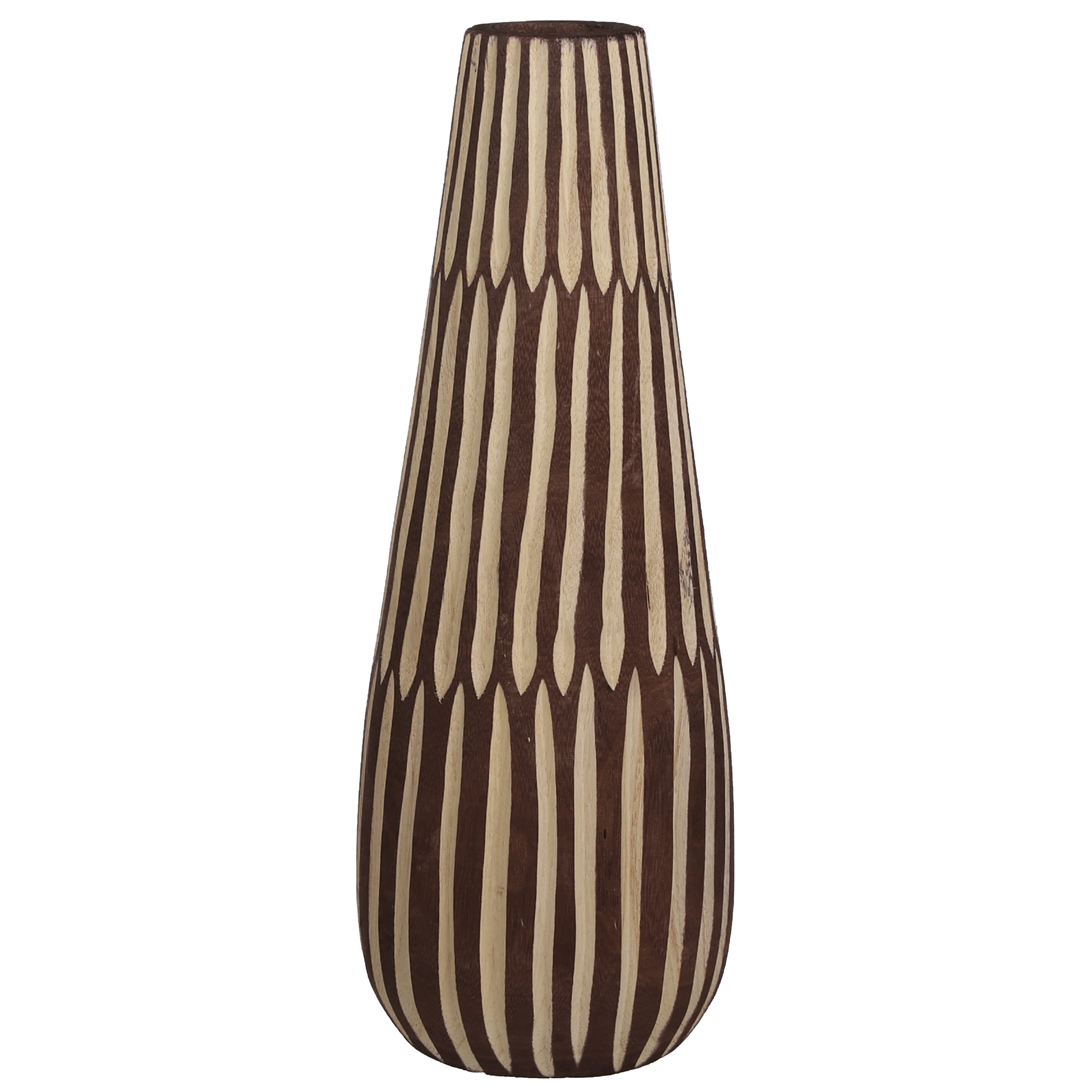 Vase haut marron et blanc à stries H 46 cm Vases Pier Import