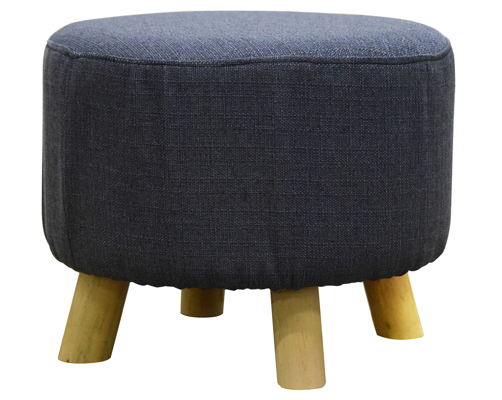 Dimension Pouf Rond Pouf rond tissu gris pieds bois D.40cm H.33cm | Poufs | Pier Import