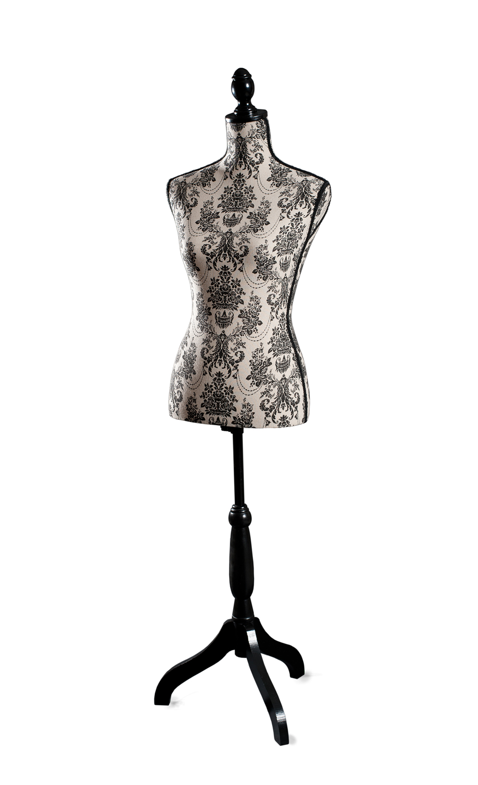 Mannequin couture tissu baroque écru VALENTINE 40x36x165cm