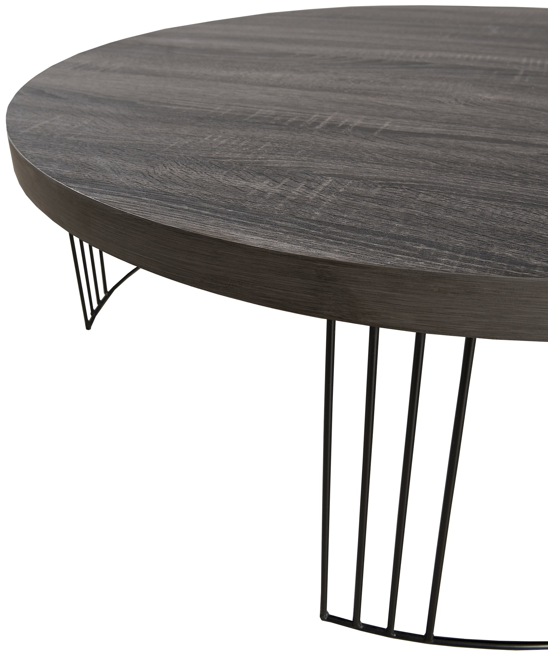 Basse Ronde Noir Arc Table Rétro Métal Pieds En Bois Et Cercle De MSVqUzpG