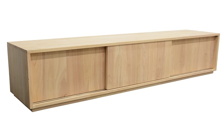 Meuble TV Hévéa 3 portes coulissantes 200x45x45cm BALTIC ...
