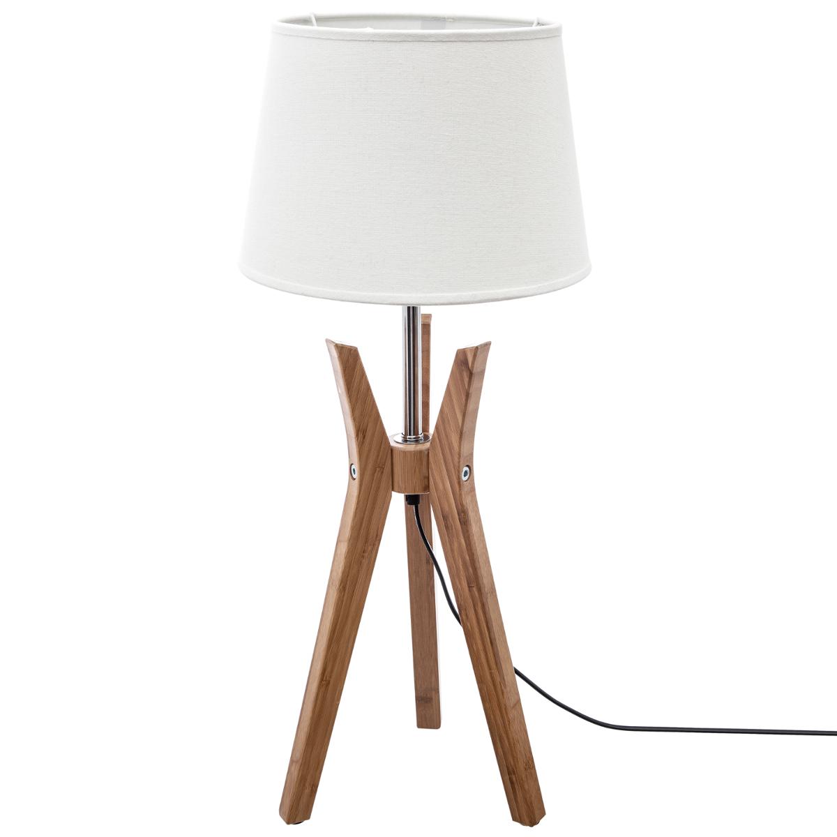 Bambou H65cm Et Lin Couleur Lampe Abat Trépied En Jour 7fb6gy