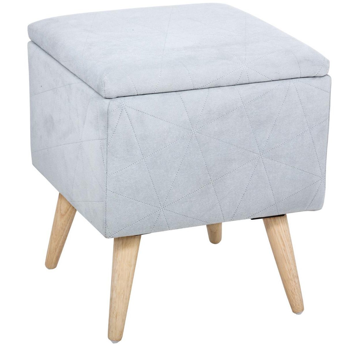 Pouf Enfant En Forme De Chien Velours Beige - Avec Rangement Et Pieds Bois - Tabouret Déco Chambre
