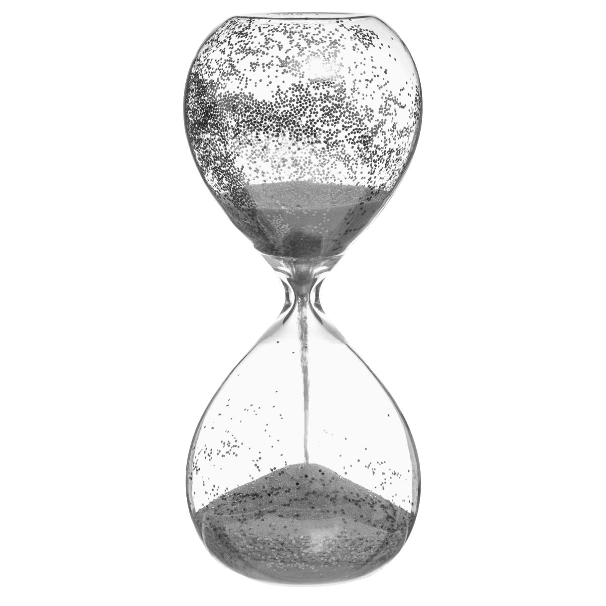 H20cm Argentées Paillettes Et En Verre Sablier I29WEDH