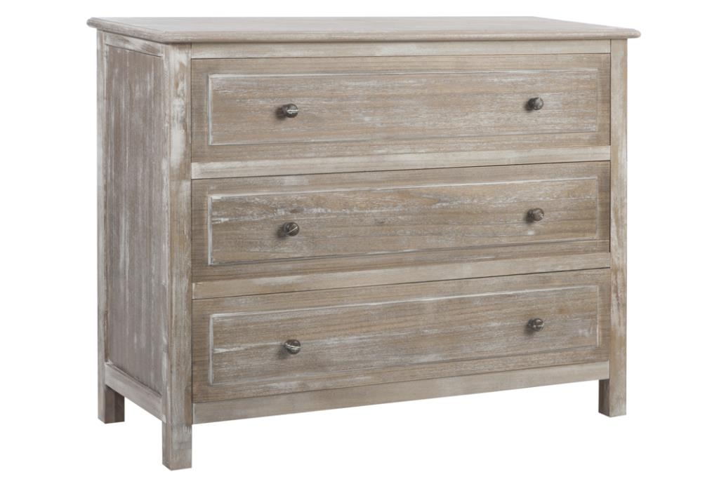 Commode 3 tiroirs 100 cm ADELIA bois massif de chêne | BOBOCHIC