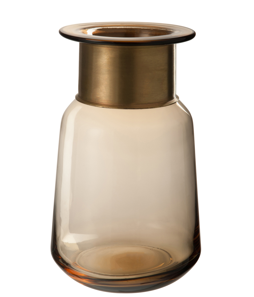 Vase large en verre ambré et métal doré D17 H28cm Vases Pier Import