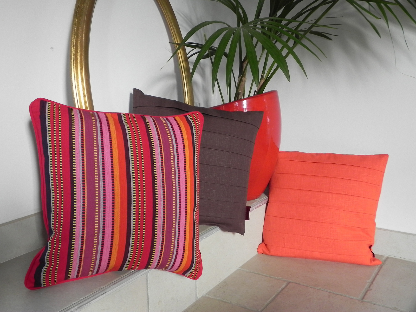 Coussin Déco panama 40x40 cm Chocolat - Coussin
