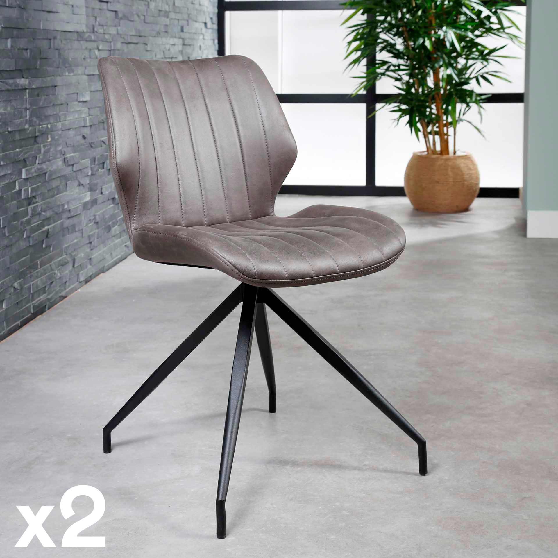 Chaises Pliantes Tissu Ignifuge - Lot De 2, Gris, Pied Aluminium - Pour Intérieur/extérieur, Pliage Compact