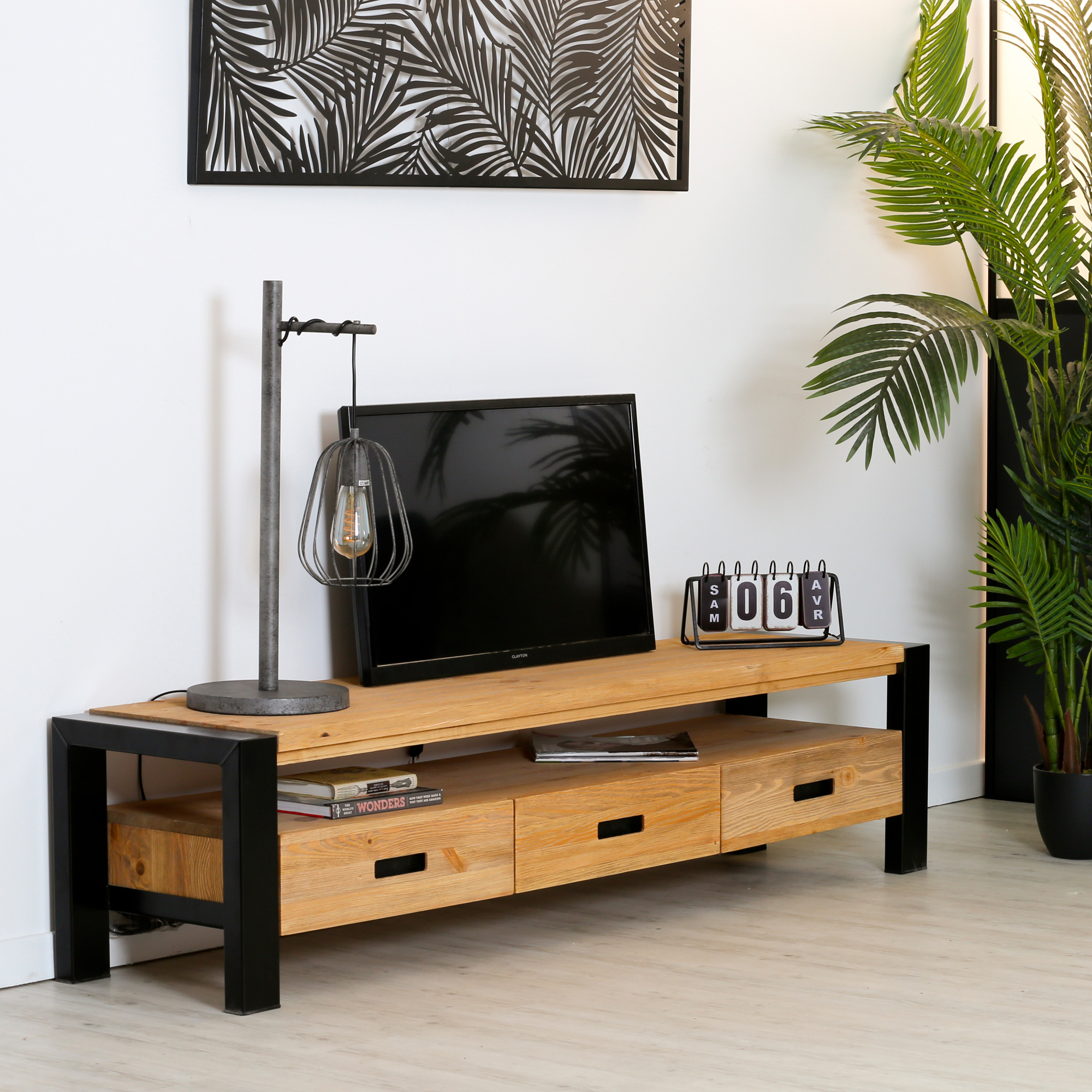 meuble tele en pin massif