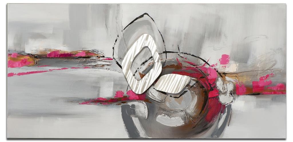 Tableau Rectangle ABSTRAIT Tableau rectangle Rose marron Acrylique 140x70 | Tableaux ...