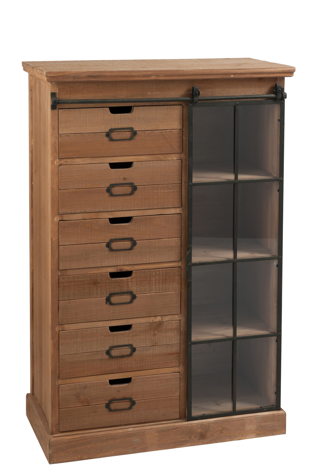 Armoire 6 Tiroirs 1 Porte Bois Et Metal 123cm Forest Armoires Penderies Pier Import