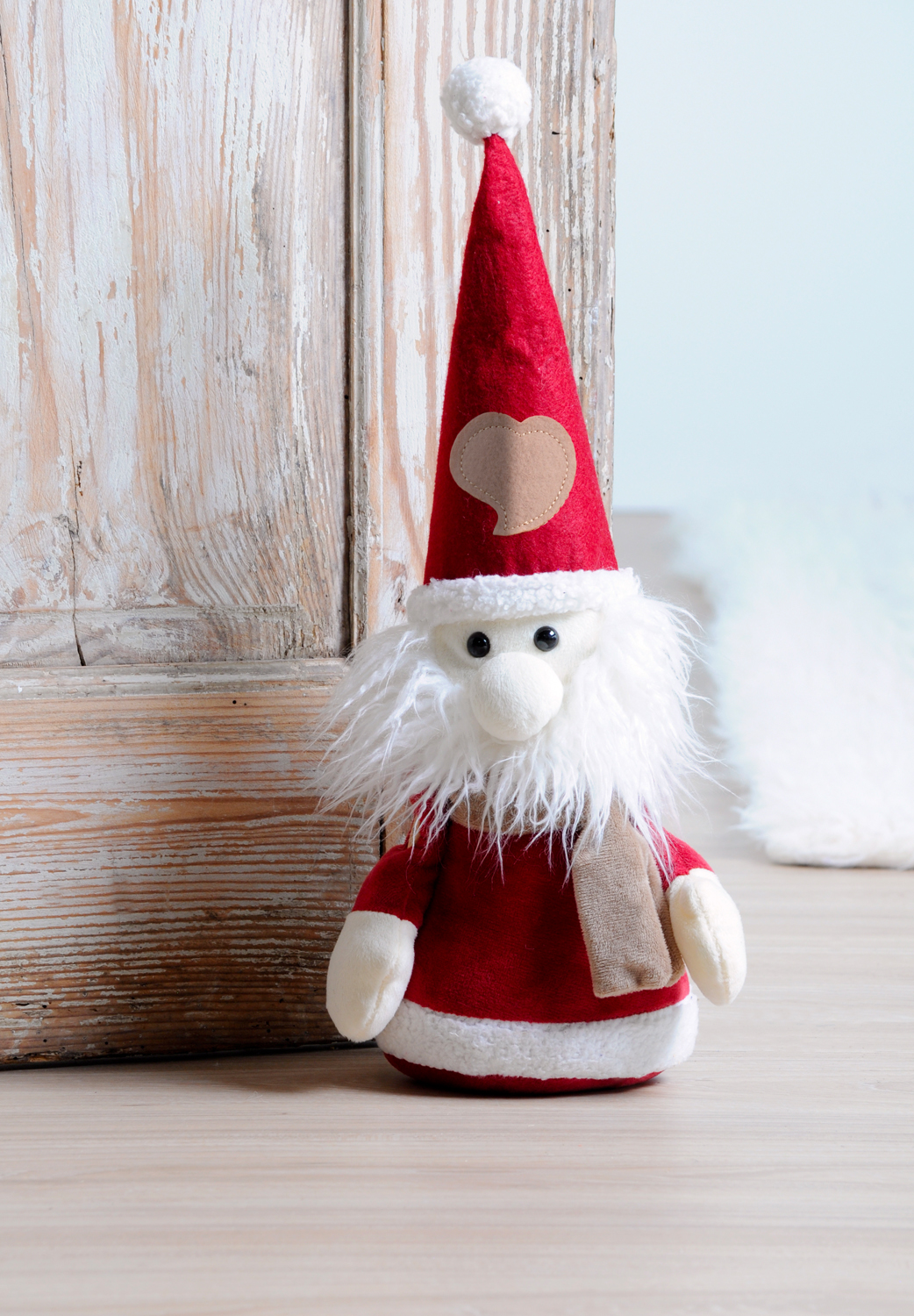 Décoration Cadre De Porte Père Noël En Bois - Double Face, 18x9 Cm - Adhésif Inclus Pour Fenêtre, Cheminée, Frigo - 4