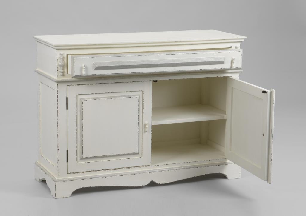 Buffet 2 Portes Effet Bois Avec Tasseaux - Style Japandi Pajan - 100x35xH80cm