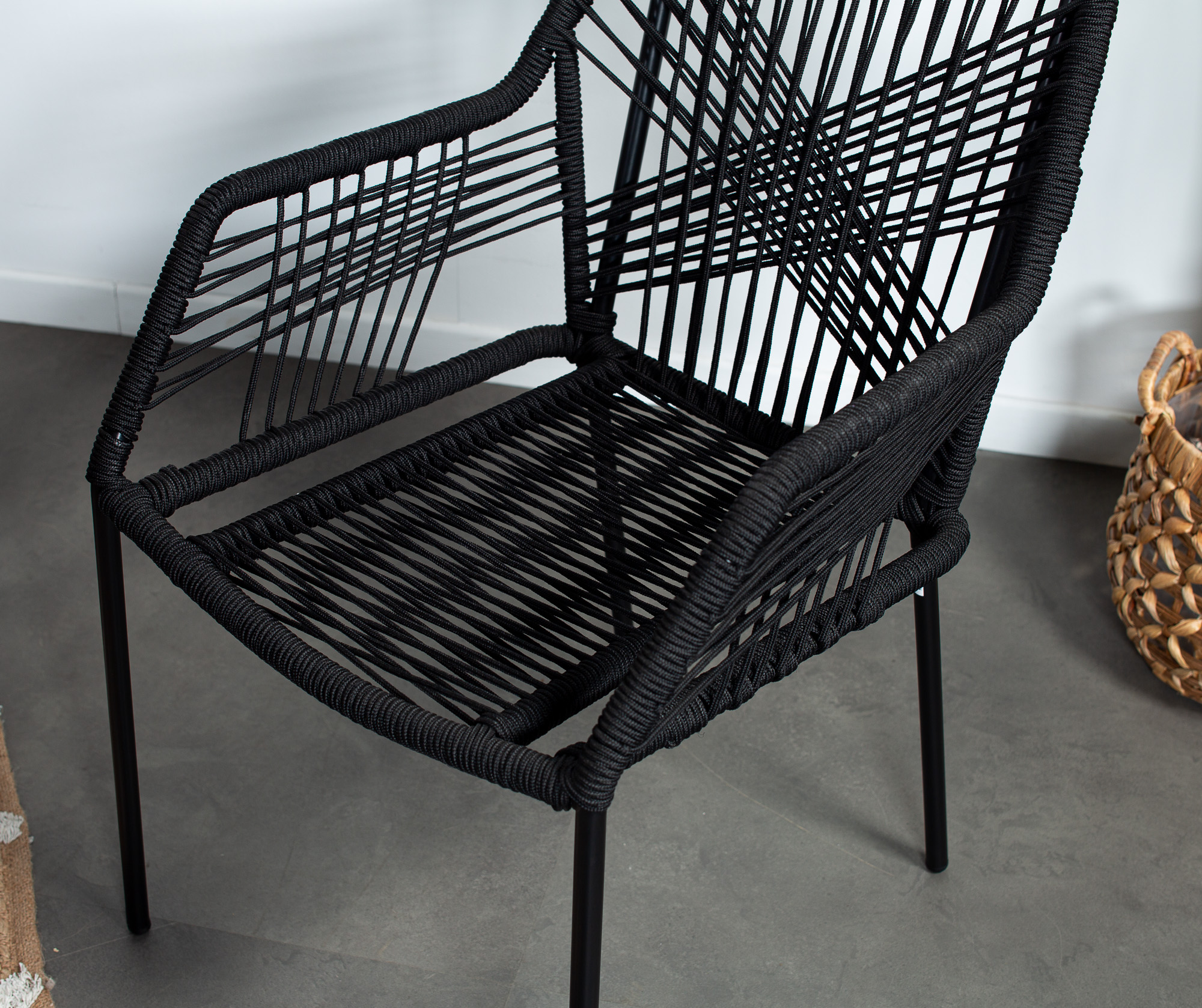 Chaise De Jardin En Corde Noire lot De 2 GRENADE Chaises chaise-de-jardin-en-corde-noire-lot-de-2-grenade-chaises