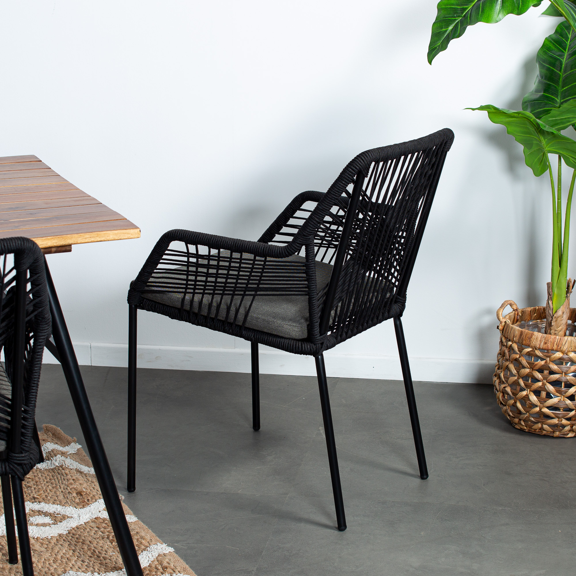 Chaise De Jardin En Corde Noire lot De 2 GRENADE Chaises chaise-de-jardin-en-corde-noire-lot-de-2-grenade-chaises