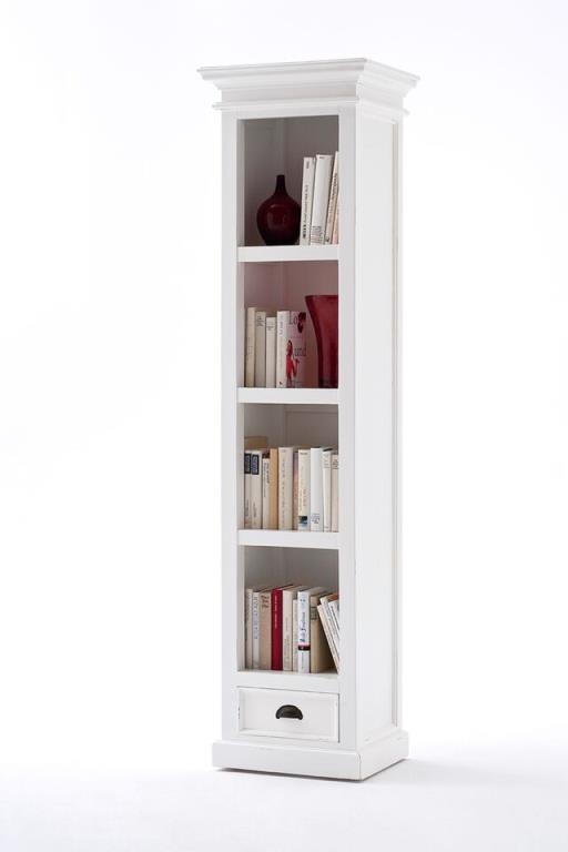 Colonne Bibliotheque Bois Blanc Acajou 1 Tiroir 50x190cm Royan Colonnes Pier Import