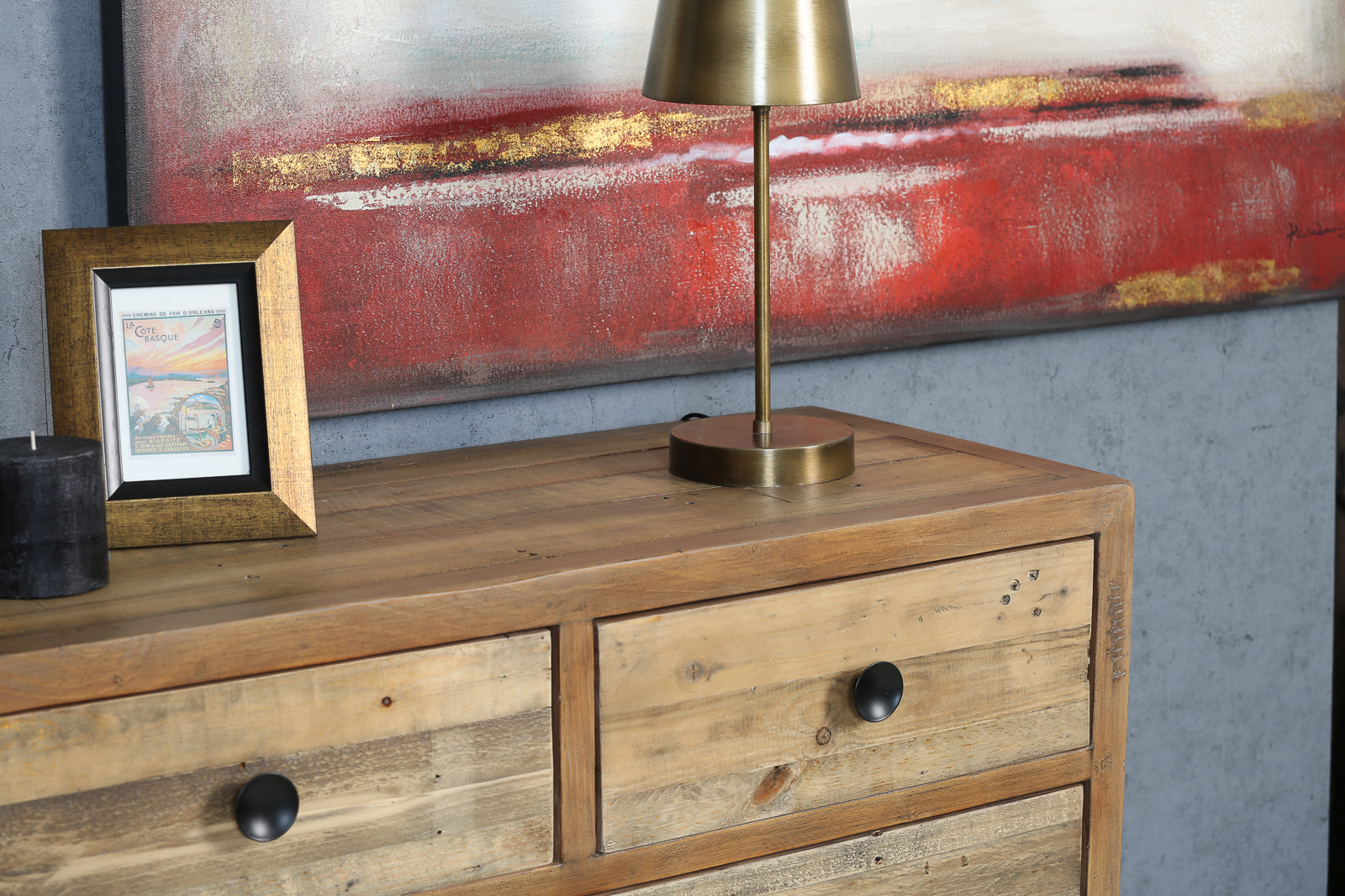 Commode en bois recyclé 7 tiroirs BRISBANE Commodes Pier Import