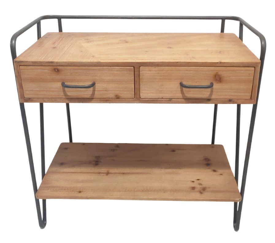 Console 2 tiroirs en bois clair ATELIER | Consoles | Pier Import