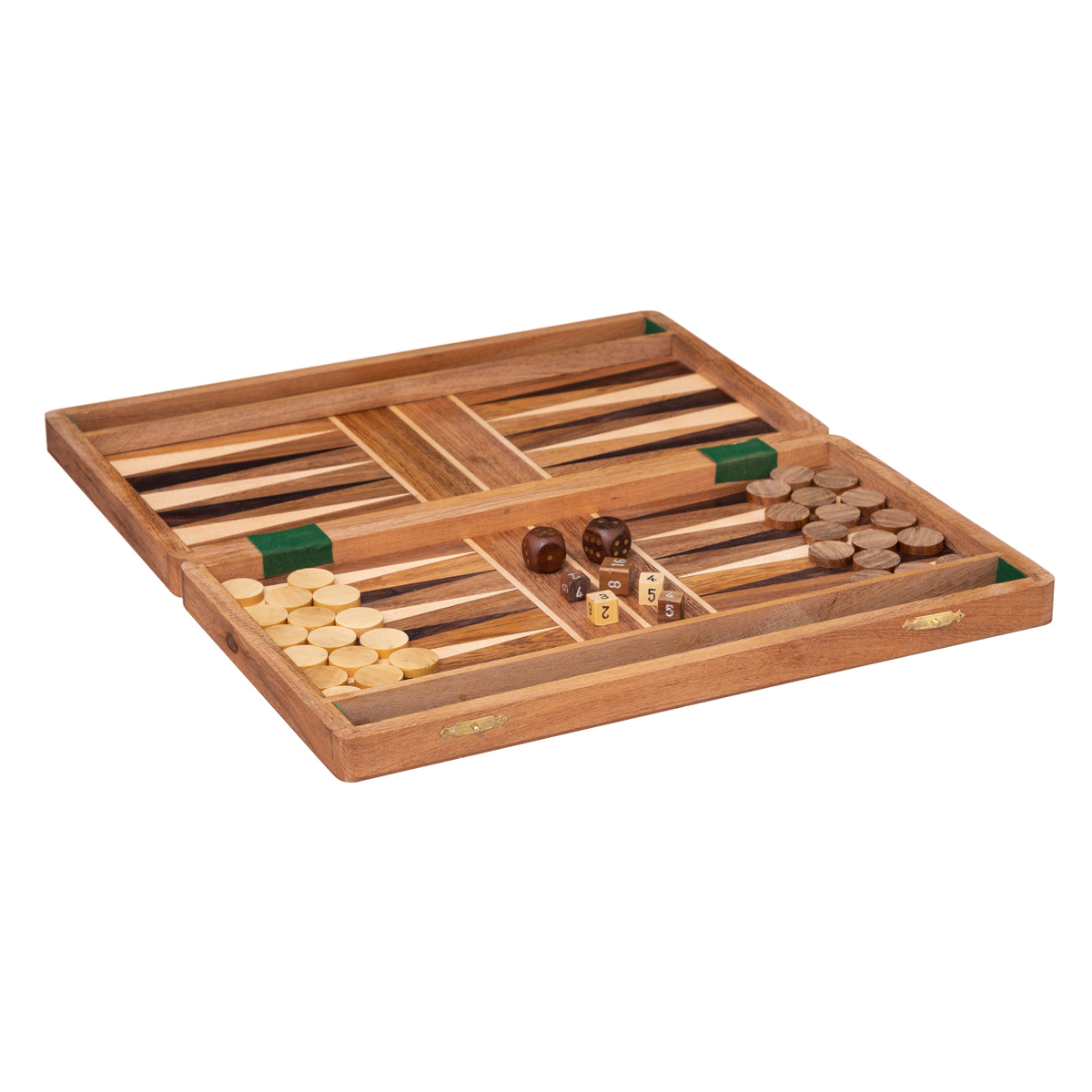 Juego de mesa Backgammon, funda de cuero de lujo, interior de fieltr