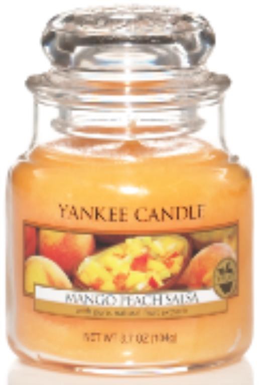 Grande Bougie Yankee Candle – Mangue Pêche Salsa – Verre – 150h De Combustion – Neuf