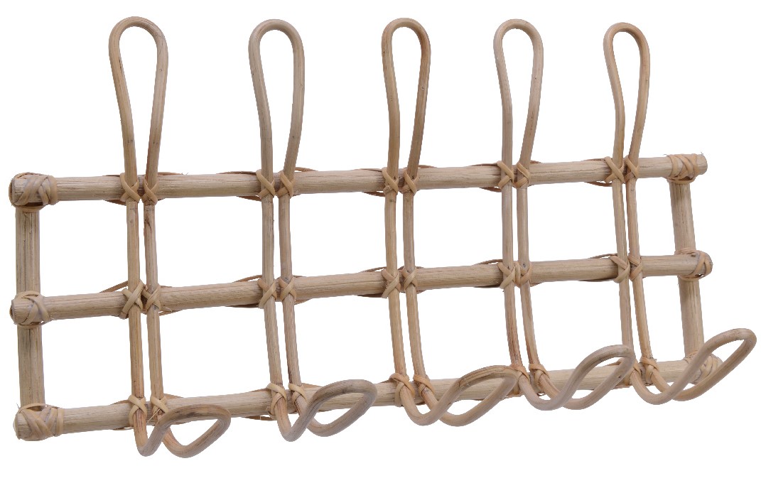 Patère 5 Crochets En Rotin Bois VERTBAUDET - Décoration Naturelle Pour Chambre D'Enfant