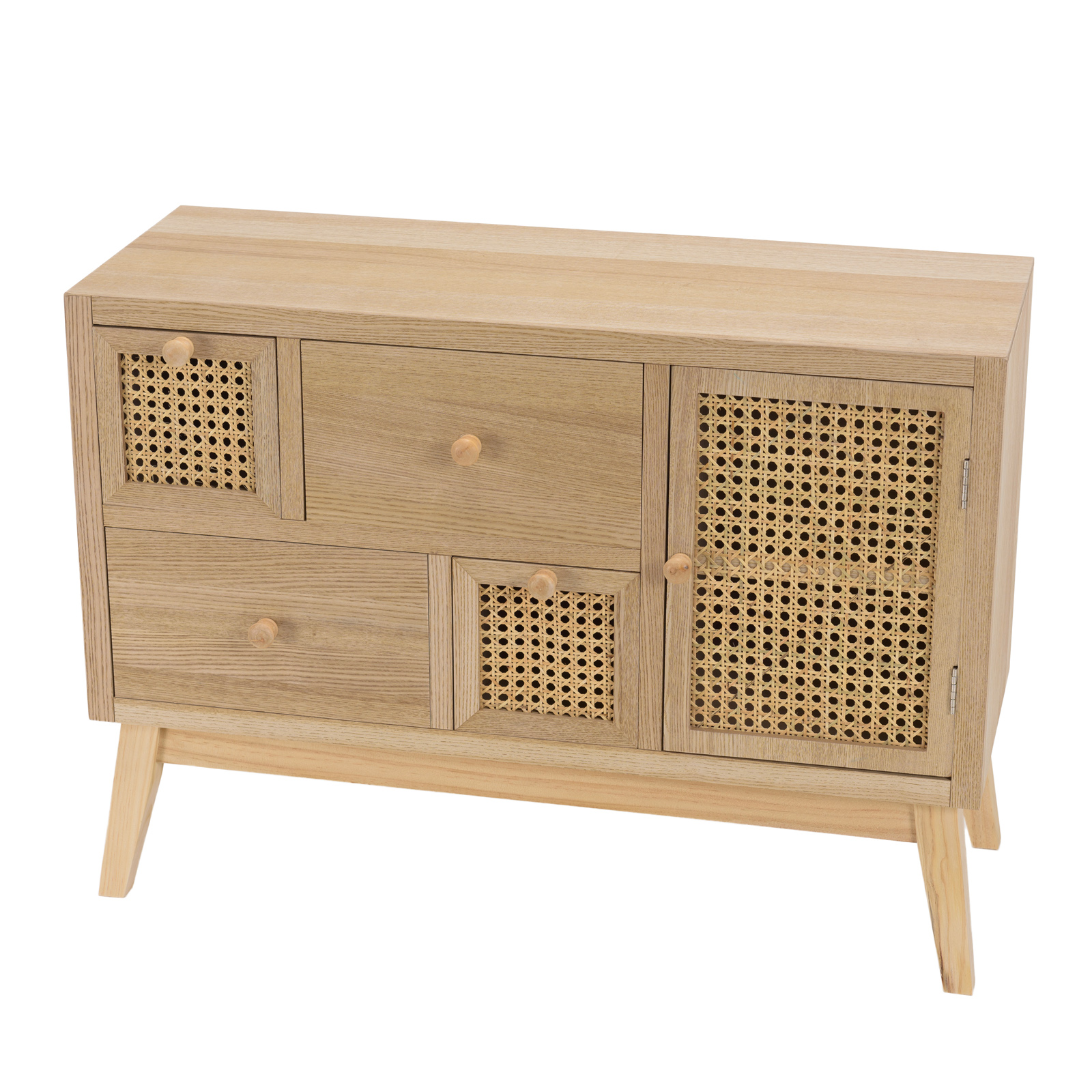 Petit meuble de rangement en rotin et bois MERIDA Buffets / Bahuts