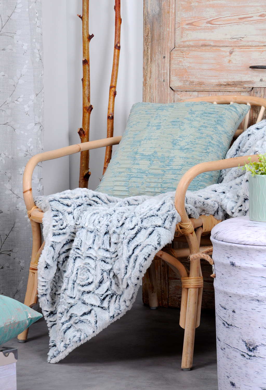 Plaid Douceur D'Intérieur Louisette - 125x150cm, Terracotta, Cotone Operato Con Frange - Foto 5