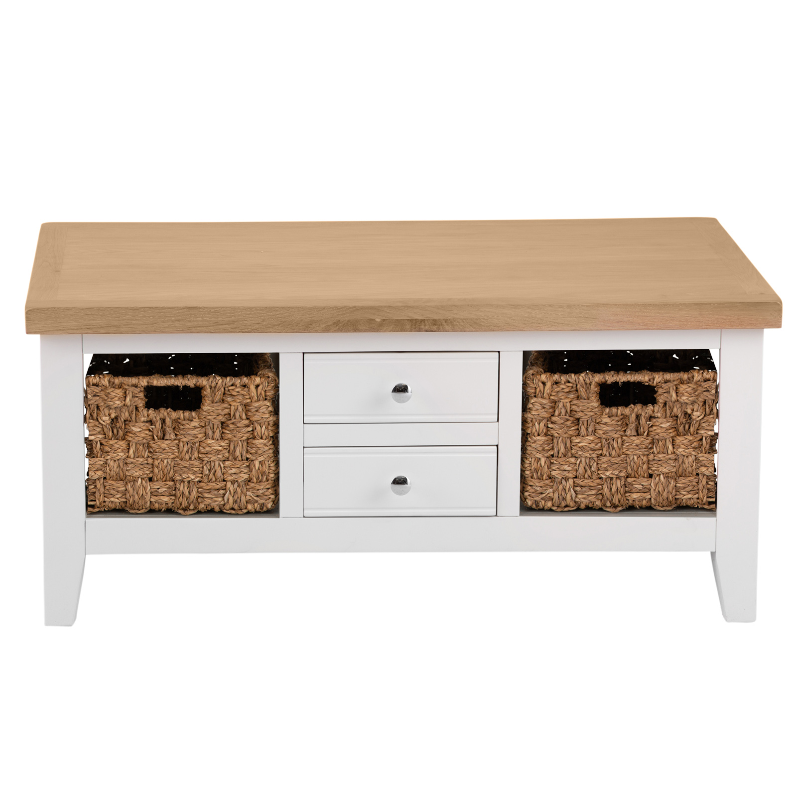 Table D’appoint Design Avec Panier Métal Et Plateau Bois - Table Basse Rangement Salon