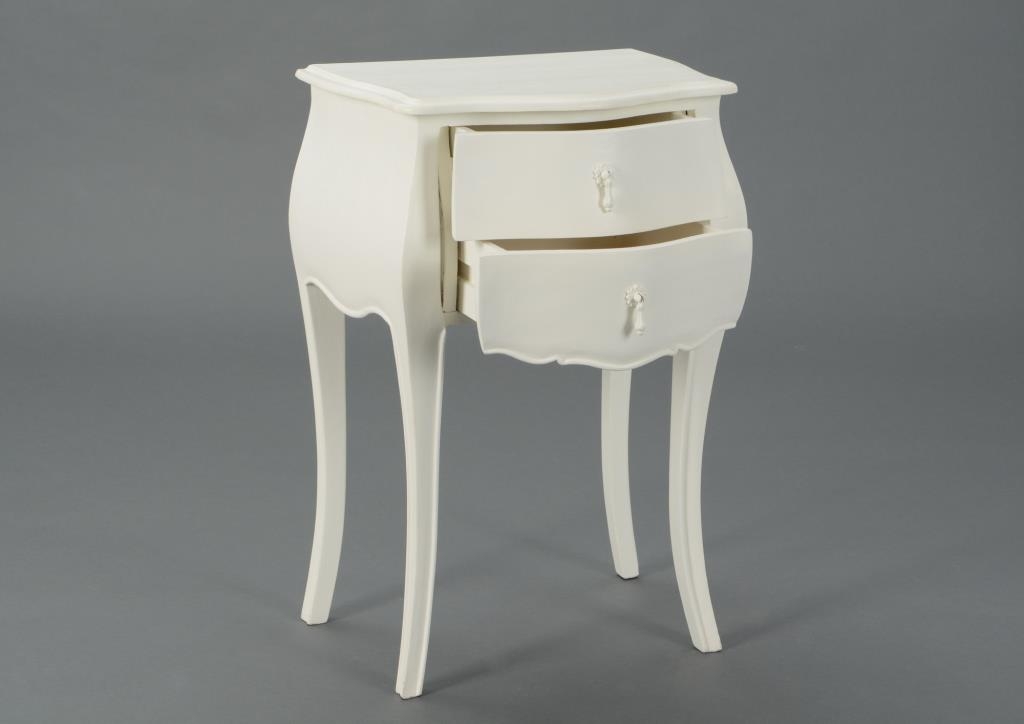 Table d'appoint baroque crème antique 2 tiroirs MURANO L50xP35xH75