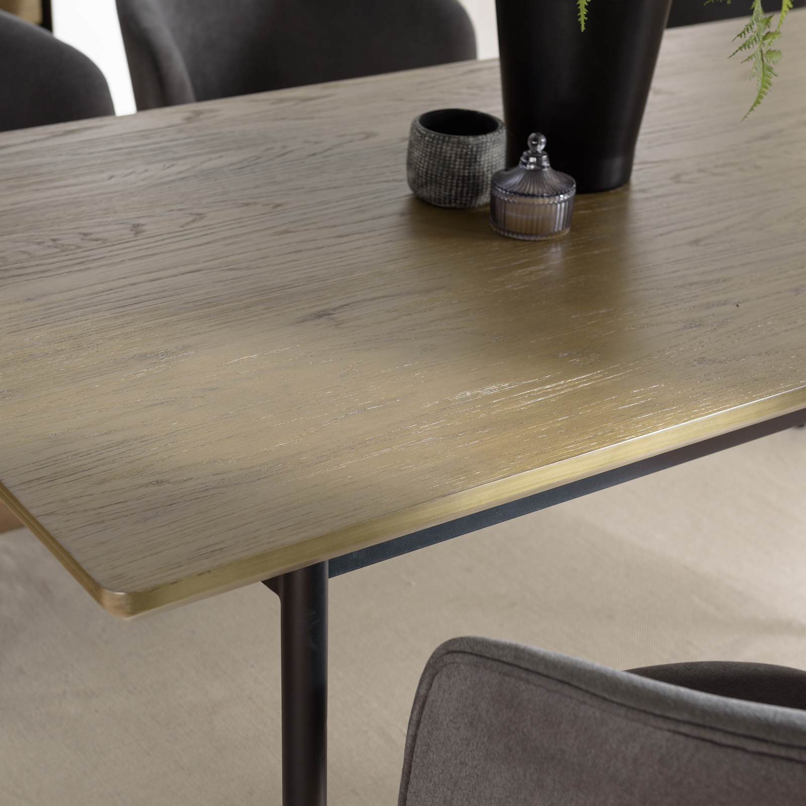 Table de repas 200 cm plateau bois marron DERRY | Tables à manger ...
