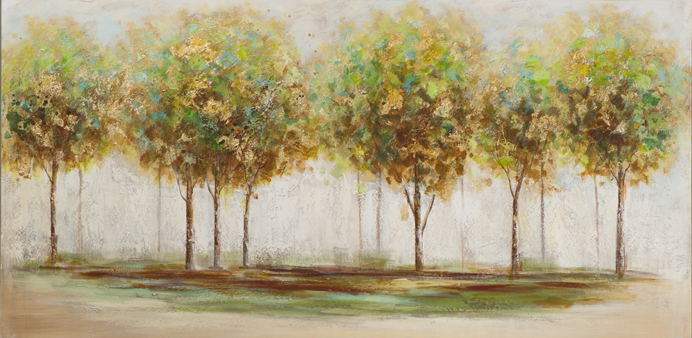 Tableau Grand Format Sur Toile - Forêt Verte, Paysage Naturel, 130 X 67.5 Cm, Prêt à Accrocher