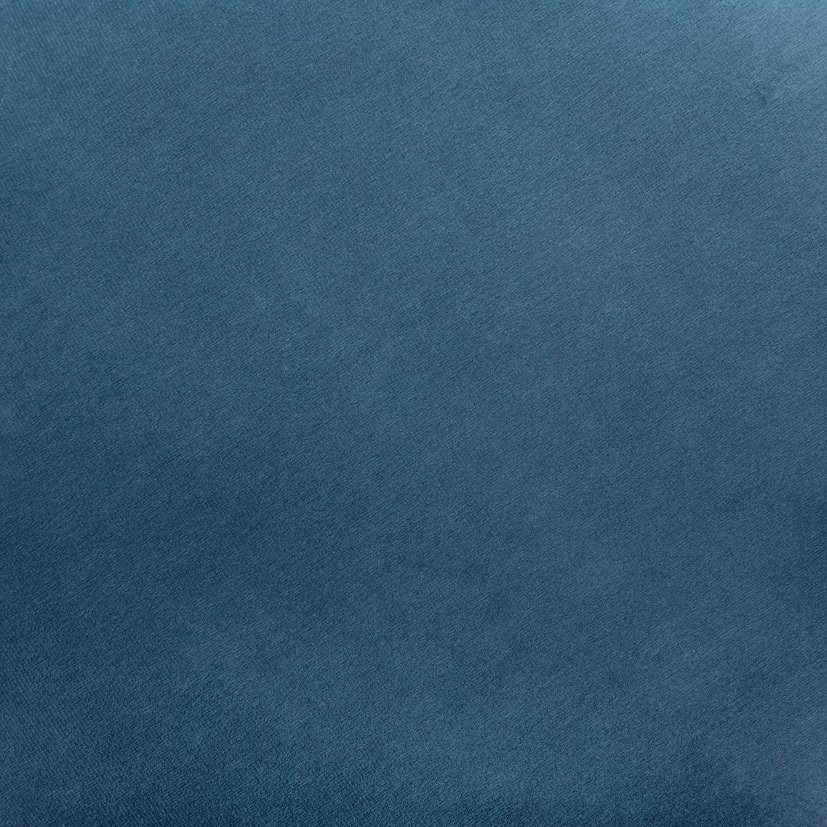 Tabouret Coffre En Tissu Velours Couleur Bleu Nuit Et Pieds Bois D38xh44cm Poufs Pier Import